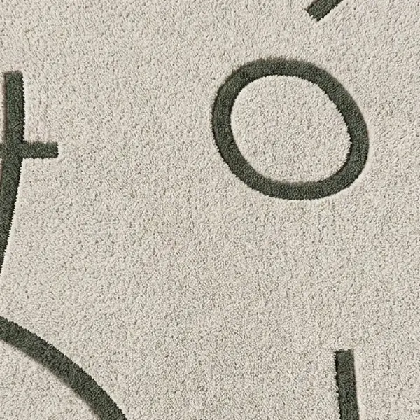 Close-up de la fibre et du relief du tapis sélectionné